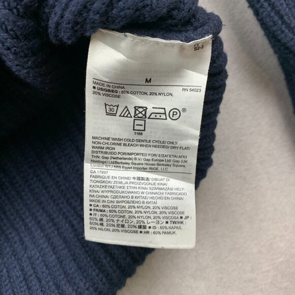 Banana Republic Mens Sweater Medium Blue Striped 1/4 Zip Long Sleeve Rib Knit - Picture 5 of 8